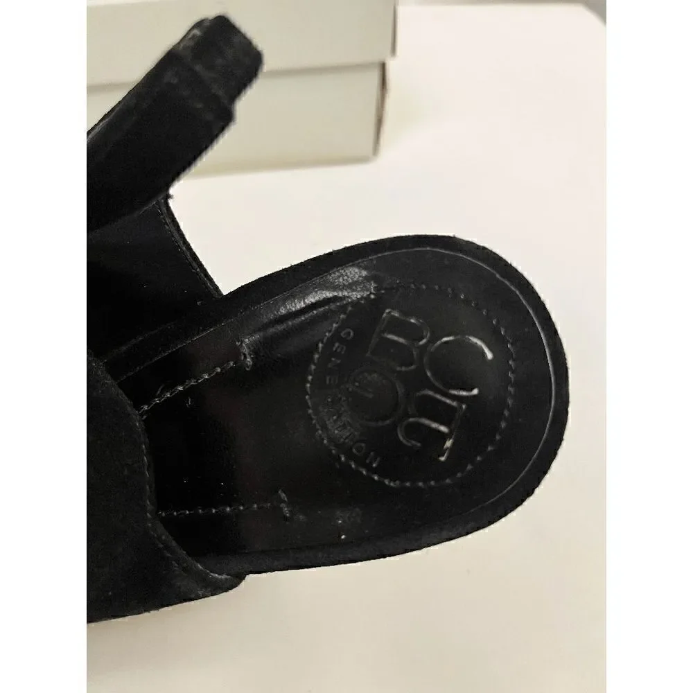 BCBGENERATION Womens Wedge Heel Suede PL-Gabby Rose Crosta Genuine Black Size 8M